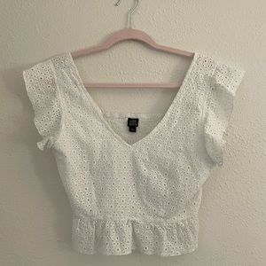 Wild Fable White Cropped Blouse